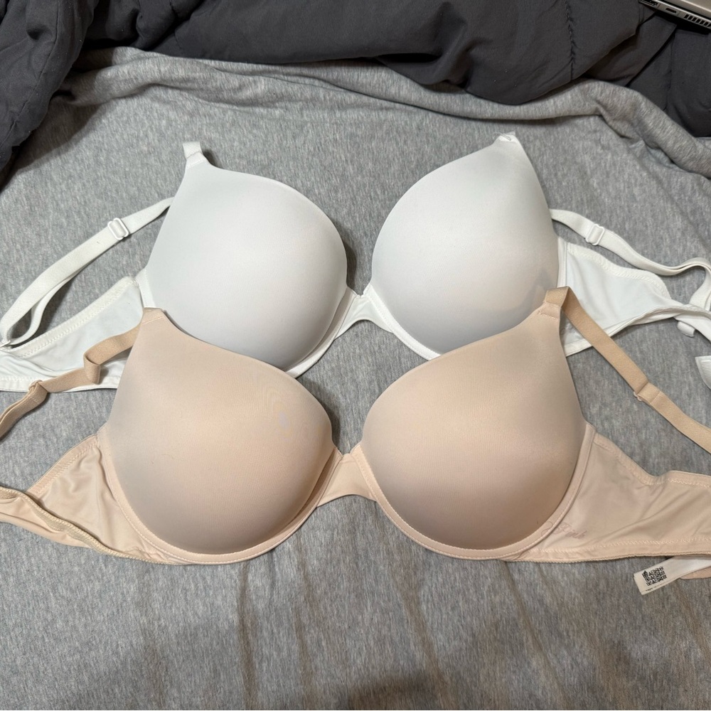 Victoria's Secret White and Cream Push-up Bras